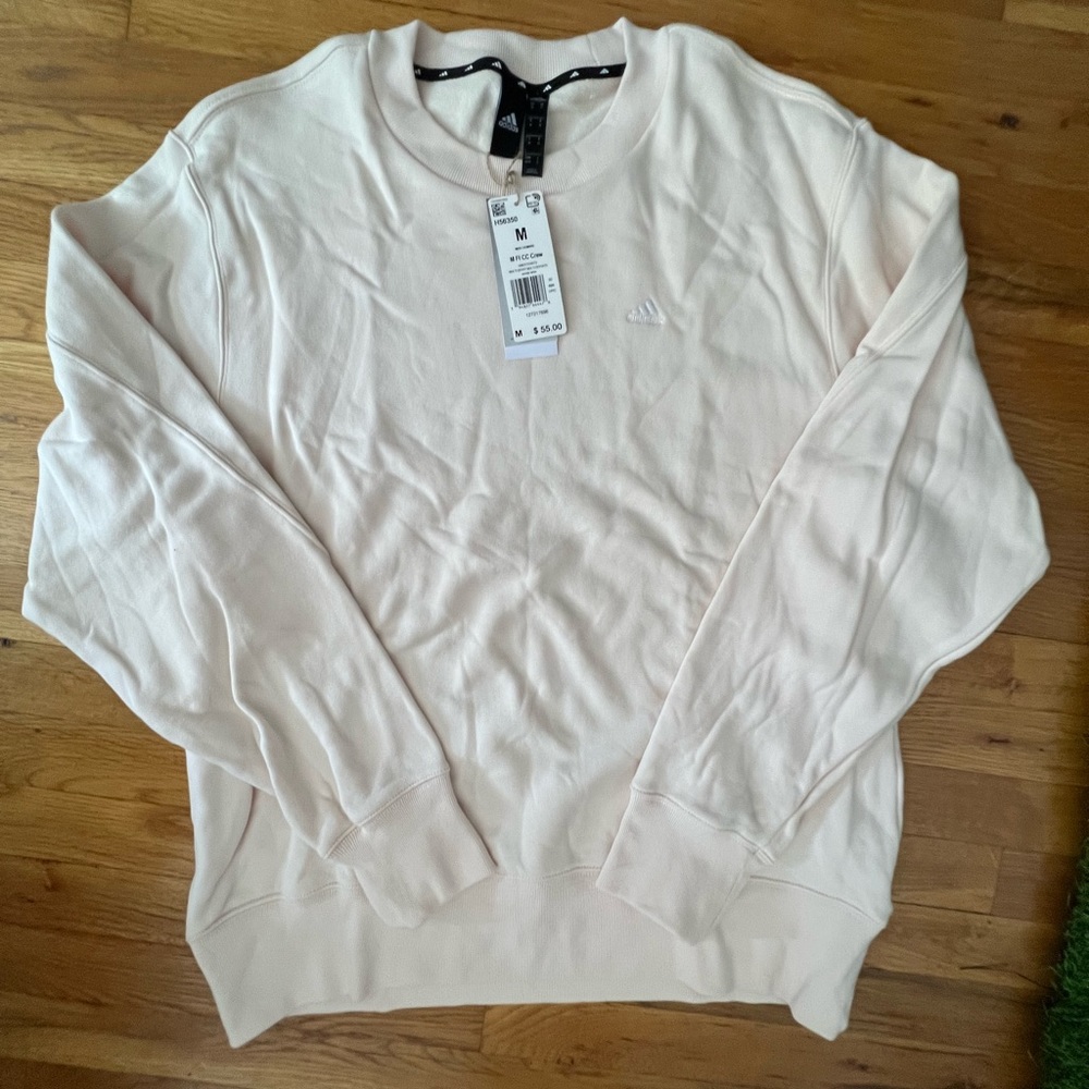 Men’s adidas Crewneck - pale pink - size medium - NWT